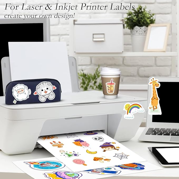 4000 Full Sheets Sticker Paper for Laser & Ink Jet Printers, 8.5" x 11" Full Sheet Address Shipping Label, 4000 Sheets 4000 Labels