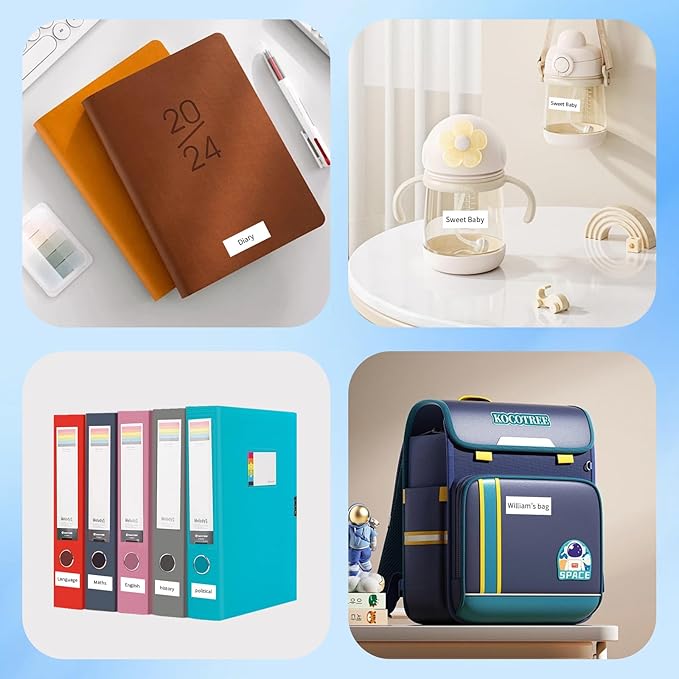 12mm 0.47 Laminated White Tape P Touch Compatible with Brother TZ-231 Tze231 TZ231 for P Touch D220, PTD210 PTH110, Tze TZ Tape 1/2Inch (4 Packs)