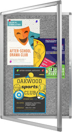 Enclosed Bulletin Board,Outdoor Weatherproof, Display Case Message Board with Acrylic Locking Door, Felt Grey,Aluminum Frame,36x24 Inch (5xA4)