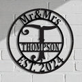 Custom Metal Signs | Personalized Monogram Name Sign | Outdoor Wall Art for Family Name | Custom Name Metal Sign, Last Name, Anniversary, Wedding Gifts for Women, Wife, Parents, couple (Design 6)