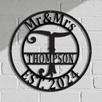 Custom Metal Signs | Personalized Monogram Name Sign | Outdoor Wall Art for Family Name | Custom Name Metal Sign, Last Name, Anniversary, Wedding Gifts for Women, Wife, Parents, couple (Design 6)