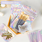 6x9 inch Holographic Bags with Party Favor Mylar Bags Coffee Storage for Small Business 50Pcs Resealable