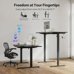 Agilestic Electric Standing L-Shaped 59 Inches Height Adjustable Desk, Sit and Stand up Desk for Work Office Home, Ergonomic Rising Computer Table for Home Office with Splice Board, Black