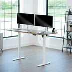 VIVO Electric 71 x 30 in Standing Desk, Memory Height Adjustment, 1B Series, Holds 220 lbs, Reclaimed Wood Top White Frame, DESK-KIT-1W7P