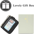 GOIACII Small Genuine Leather Wallet for Women, RFID Blocking Credit Card Holder Wallet