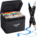 WELLOKB Alcohol Markers, 120 Colors Dual Tip Permanent Art Markers for Drawing,for Adult Coloring, Alcohol, Based Ink Ideal for Book Painting and Card Making