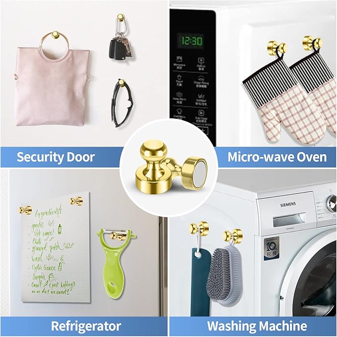 20Pack Gold Fridge Magnets for Whiteboard Small Refrigerator Magnets Office Magnets for Refrigerator Whiteboard Billboard in Kitchen Classroom School