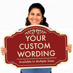 Custom Decorative Outdoor Metal Sign - Personalized Aluminum Driveway Sign, Waterproof, Made in USA - Design 2 Red Brick 36x24 In