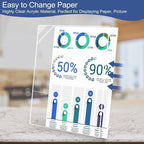 Wbtran Slanted Back Acrylic Sign Stands 8 x 10, Clear Tabletop Display, Plastic Paper Sign Holder for Office, Home, Restaurant (6 Pack)