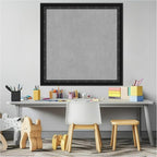 Amanti Art Black Framed Magnetic Board 28x28 Medium Vision Board for use with Magnets, 100% Metal Sheet to Display Items as Office Decor or for Home Organization in mudroom, Kitchen or Kids Room