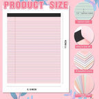 Fuutreo 8 Pcs 8.5'' x 11'' Colored Legal Pad Writing Pads Narrow Ruled 50 Sheets Per Notepad Perforated Writing Notepad Office Supplies for College Office Business (Sweet Color)