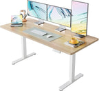 HUANUO 71 x 30 inch Electric Standing Desk Adjustable Height, 4 Memory Height Settings, Sit Stand Up Desk for Home Office & Computer Workstation, LightWalnut