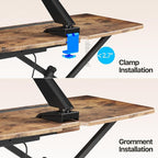 JYLH JOYSEEKER Standing Desk Converter 32 inch, Height Adjustable Sit Stand Desk Riser, Quick Sit to Stand Desktop Dual Monitor Riser Workstation for Home Office with Keyboard Tray, Rustic Brown
