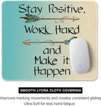 Auhoahsil Mouse Pad, 12 x 10 in Thick Rubber Premium-Textured Non-Slip Stitched Edges Waterproof Square Mouse Mat with Cute Pattern for Gaming Work Computer Office, Larger, Inspirational Quotes