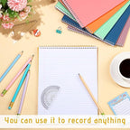 Maitys 6 Pcs Legal Pad Steno Spiral Notebook 8.5" x 11" Top Bound Spiral Pads Hard Cover College Ruled Notepad 70 Sheet Pad for School Office University Home(Lovely Color,Elegant Style)