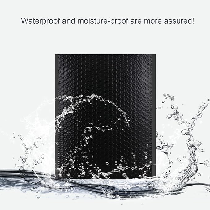 Shipping Bubble Mailers MEIANJU Padded Poly Mailer Envelopes L13xW10 inch Packaging Mailing Envelope Bag Self Seal Package Mail Supplies,black-25PCS