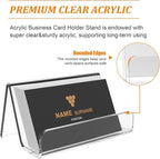 EMOMAS Acrylic Business Card Holder for Desk, Business Card Stand Desktop Business Card Holders for Exhibition，Office Acrylic Business Card Stand Display ，Capacity: 50 Cards （6 Pack）…