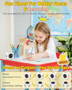 Digital Pomodoro Timer Cube 5/10/25/50min, Visual Productivity Flip Timer for Kids Classroom Desk, Custom Countdown, Silent and Sound Mode for ADHD Study Work Game Kitchen (White)