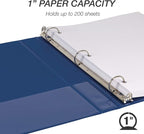 Samsill Durable 1 Inch Binder, Made in The USA, Round Ring Customizable Clear View Binder, Blue, 8 Pack (MP88432)