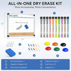 Monthly Calendar Whiteboard and Cork Board Combo for Wall, 17"x13" Reversible Hanging Dry Erase Board, Double Sided White Board with Aluminum Frame for Planning, Office, Kitchen, School, Home