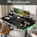 Kingant 55 x 30 Inch Electric Standing Desk with 4 Drawers, Adjustable Height Computer Desk for Home Office, Large Workstation Sit Stand Up Desk with Built-in USB A/C Charging Ports, Black