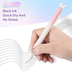 ZJEOSO Gel Pens Fine Point,6 Pcs 0.5mm Quick Dry Black Ink Pens Fine Point Smooth Writing Pens,With Aesthetic Gradient Cute Office School Supplies Gifts for Women,With 10 pen cores