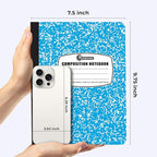 Rosmonde 5 Pack Composition Notebooks College Ruled, 200 No Bleed Pages (100 Sheets) 9-3/4x7-1/2 Notebooks for Work, Back to School Supplies for College Students, Notebooks for Women, Colors May Repeat