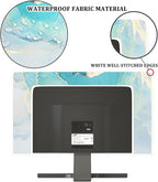 Baocicco Blue Green Marble TV Display Screen Cover 75 Inch Creative Anti-Static Dustproof Monitor Accessories Laptop LCD Cover Modern Screen Television Decoration for LED LCD OLED TVs