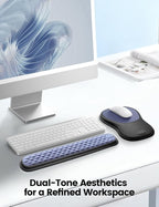 meatanty Keyboard and Mouse Pad Wrist Rest Set, Ergonomic Wrist Pad Support, Computer Hand Palm Rest Combo, Memory Foam Typing Desk Accessories Carpal Tunnel Cushion, Laptop Office Home - Blue & Gray