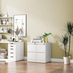 Reegangfa 2 Drawer File Cabinet with Lock, Metal Vertical Filing Cabinet, Lockable Heavy Duty Steel Small File Cabinets for Home Office, for A4 Legal/Letter Size Storage, White, Assembly Required