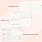 &And Per Se Fitness Workout Journal for Men & Women, Workout Log Book Planner with Daily Diet, Gym Exercise & Training Trackers - Undated, A5 Size, Leather Hardcover (Rose Gold)