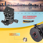 Zeadio Heavy Metal Tripod Kit: 1/4" Screw Adapter Tripod Mount for Travel | Recording | Vlog & Camera | iPhone Vlogging Kit & Camera Stand with 360° Ball Head