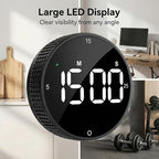Rechargeable Magnetic Kitchen Timer, LED Countdown/Count-Up Timer, Supports USB-C Charging, with Loud Alarm, 3 Preset Quick Times (5/15/25m), Perfect for Kitchen Cooking, Studying, and Fitness