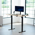 VIVO Electric 60 x 24 in Standing Desk, Memory Height Adjustment, 1B Series, Holds 220 lbs, One-Piece Light Wood Top, Black Frame, DESK-KIT-1B6C