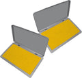 2 Pack Metal Case Stamp Pad Large Size, Dark Yellow Color - Size: 3" x 6" - Choose from 15 Ink Colors