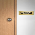Custom Office Engraved Name Plate for Door or Wall Sign, Personalized Door Name Plate for Office with Adhesive, Laser Engraving, 10 Colors Available, 3 Styles (2" x 10")