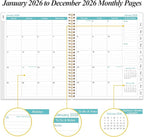 2026 Planner - Weekly Monthly Planner 2026 from January 2026 to December 2026 with 12 Monthly Tabs, Flexible Cover, Inner Pocket, 8.5" x 11", Blue Leaf Flower