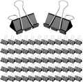 60 Pack Large Binder Clips 1.6 Inch, Binder Clips Large Size,Big Paper Clamps Clips, Clips for Paperwork, for Office and Home Supplies School, Black