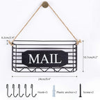 SRIWATANA Mail Key Holder for Wall, Mail Organizer Wall Mount, Small Size, Black