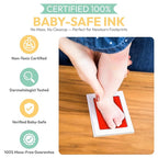 Large Clean Touch Ink Pad for Baby Handprints and Footprints – Inkless Infant Hand & Foot Stamp – Safe for Babies, Doesn’t Touch Skin – Perfect Family Memory or Gift, Red Print Kit by Tiny Gifts
