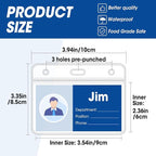 200 Pcs Horizontal Badge Holders, Extra Thick ID Card Name Tag Badge Holder with Resealable Zip, Waterproof ID Badge Holder