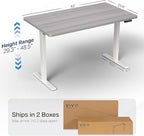 VIVO Electric 43 x 24 in Standing Desk, Memory Height Adjustment, 1B Series, Holds 220 lbs, One-Piece Dark Gray Top, White Frame, DESK-KIT-1W4G