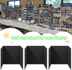 3-Pack Black Trifold Display Boards, 24 x 16 Inches Tri-Fold Corrugated Presentation Boards for Classroom Projects, Science Fairs, Business Events, and Exhibits