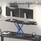 FLEXISPOT 40" Wide Standing Desk Converter Sit to Stand up Riser Height Adjustable Computer Workstation with Spacious 2-Tier Desktop, Black