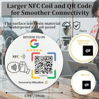Epoxy Sticky Card with NFC Chip & QR Code - Compatible with Google Business Page for Customer Reviews, Boost Business Reviews, Essential for Small Businesses, No App, No Monthly Fee (White-5 Cards)