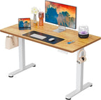 ErGear Electric Standing Desk, 44 x 24 Inches Height Adjustable Stand up Desk, Sit Stand Home Office Desk, with Two-Piece Desktop (Light Vintage Brown)