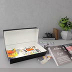 Lineco Museum Archival Storage Box, 11.75x18.25x3 in. Drop Front Design. Acid-Free with Metal Edge. Organize Photos, Pictures, Prints, Documents, Crafts, DIY. Black, 1 Pack