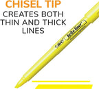 BIC Brite Liner Highlighters, Chisel Tip, 12-Count Pack of Yellow Highlighters, Ideal Highlighter Set for Organizing and Coloring