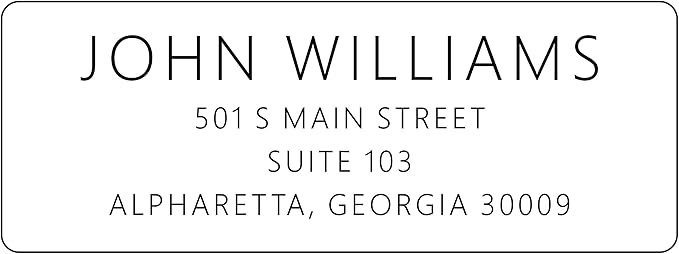 White Address Labels for Business - Personalized Return Address Labels, Custom Mailing Labels, Shipping Stickers for Envelopes and Packages (Sans Serif Font)