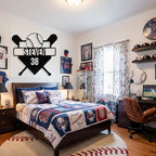 Personalized Baseball Metal Sign Custom Name & Number Sign Baseball Player Gift Boys Room Decor Softball Lover Present Sports Wall Art Decor Gift for Girls, Team, Dad, Man, Woman